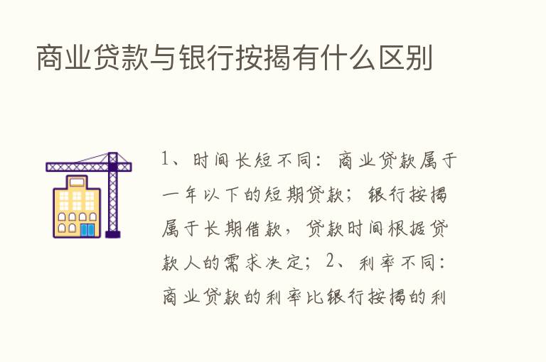 商业贷款与银行按揭有什么区别