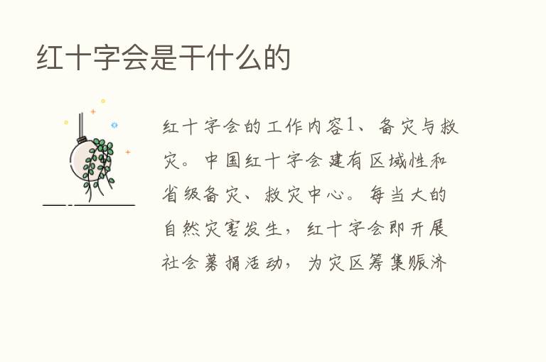 红十字会是干什么的