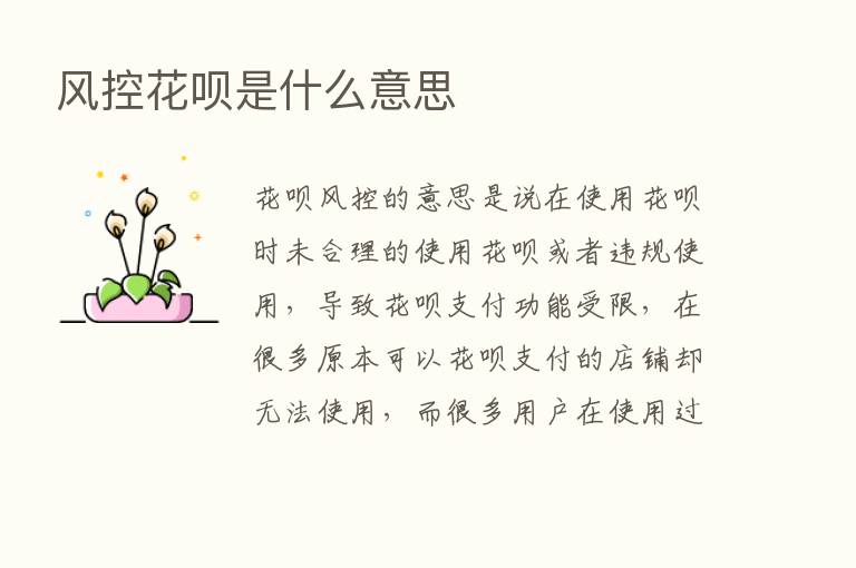 风控花呗是什么意思