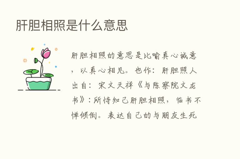 肝胆相照是什么意思