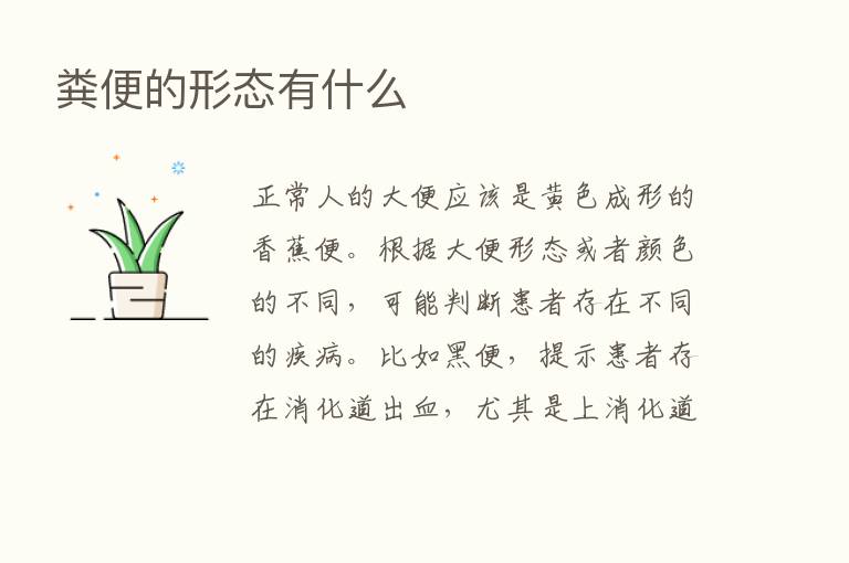 粪便的形态有什么