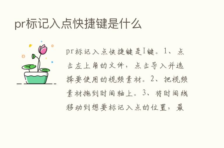 pr标记入点快捷键是什么