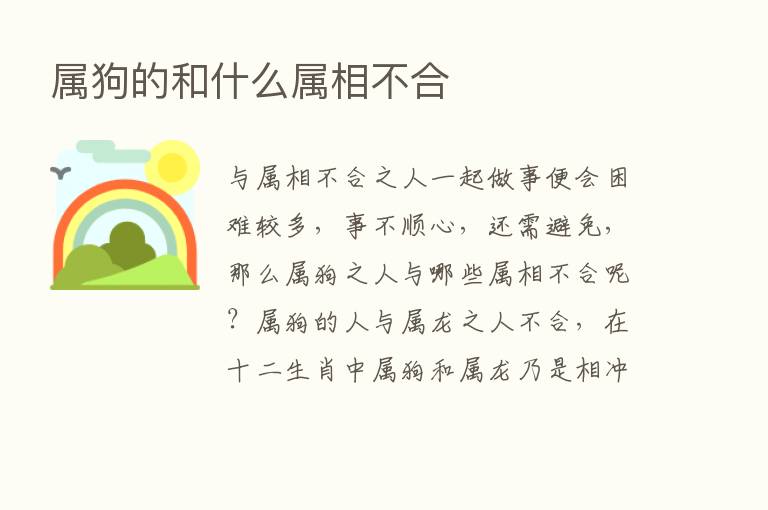 属狗的和什么属相不合