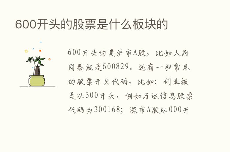 600开头的股票是什么板块的