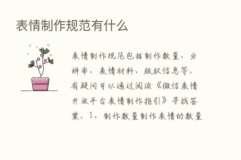 表情制作规范有什么