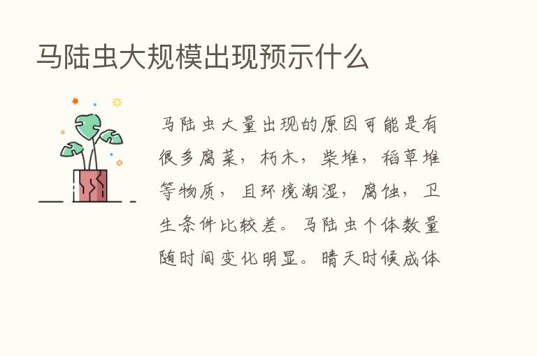 马陆虫大规模出现预示什么