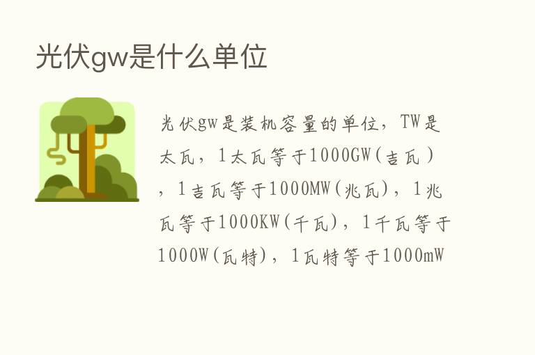 光伏gw是什么单位