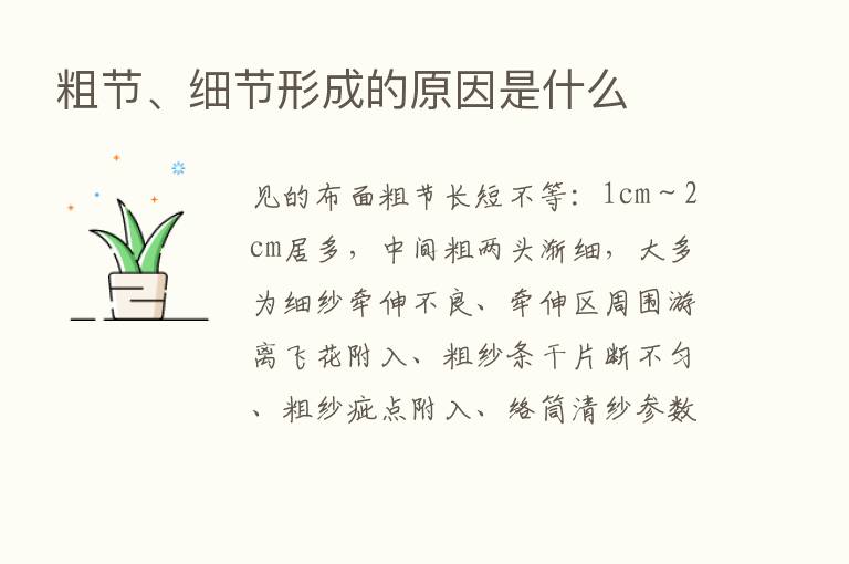 粗节、细节形成的原因是什么