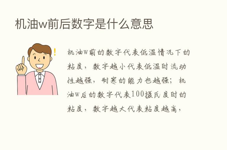 机油w前后数字是什么意思