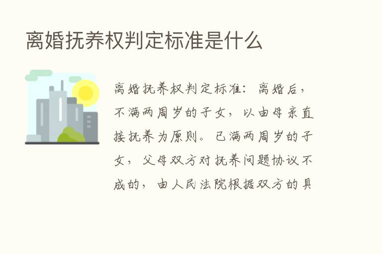 离婚抚养权判定标准是什么