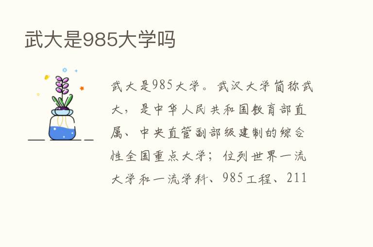 武大是985大学吗