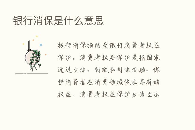 银行消保是什么意思