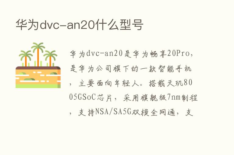 华为dvc-an20什么型号