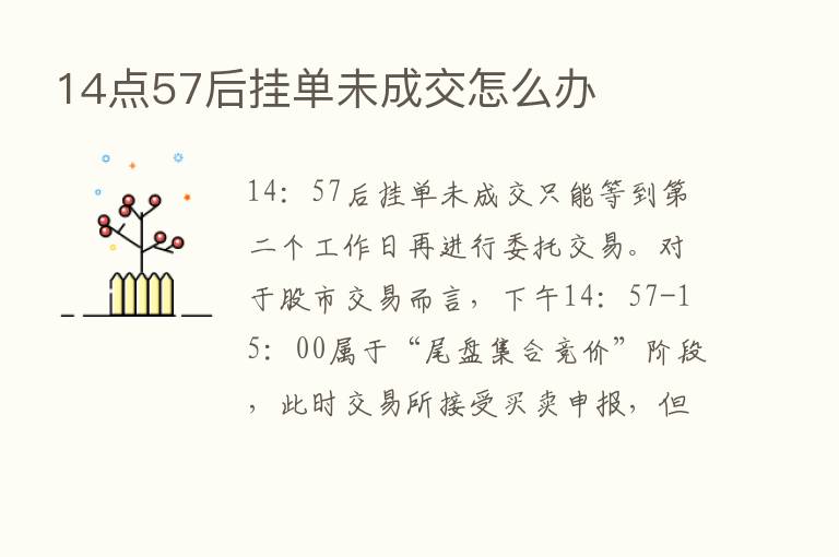 14点57后挂单未成交怎么办