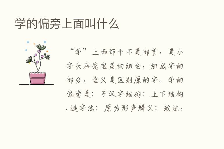 学的偏旁上面叫什么