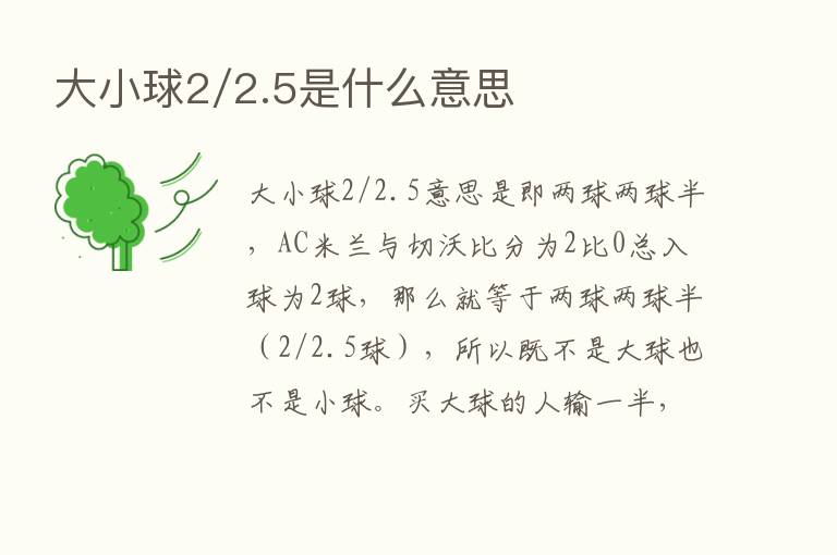 大小球2/2.5是什么意思