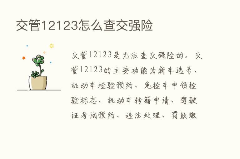 交管12123怎么查交强险