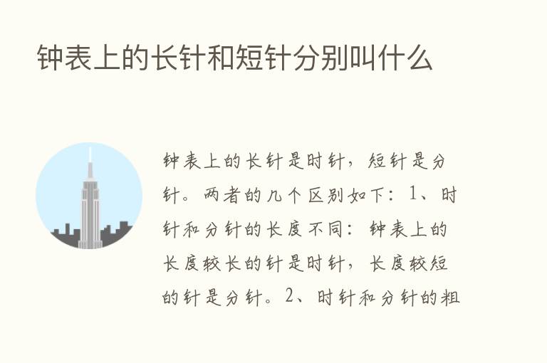 钟表上的长针和短针分别叫什么