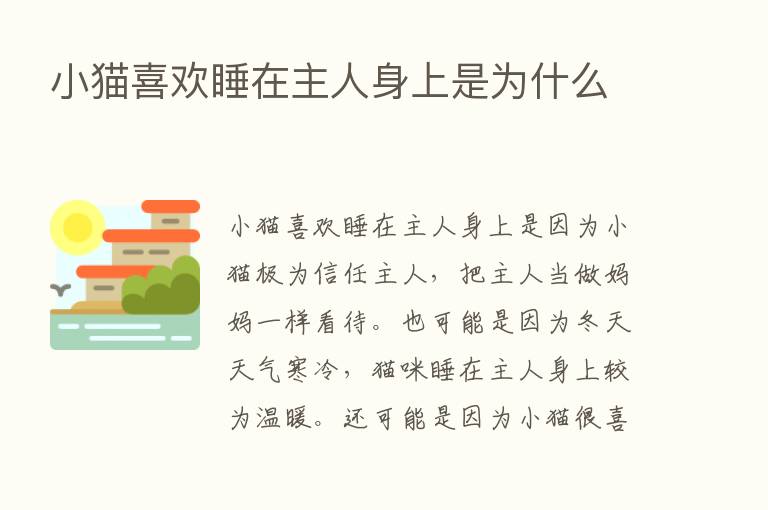 小猫喜欢睡在主人身上是为什么