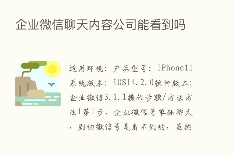 企业微信聊天内容公司能看到吗