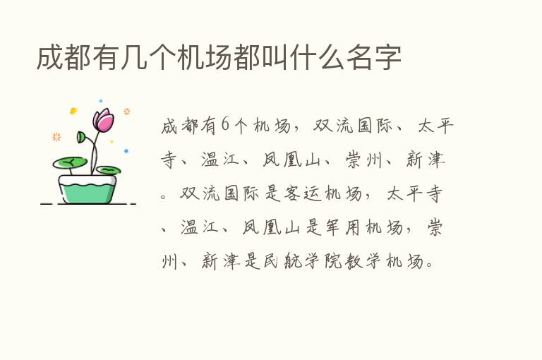 成都有几个机场都叫什么名字