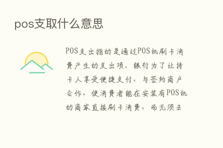 pos支取什么意思