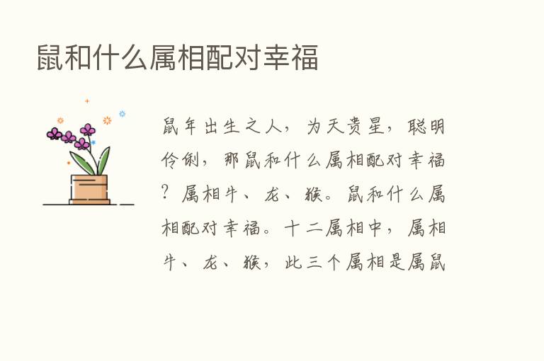 鼠和什么属相配对幸福