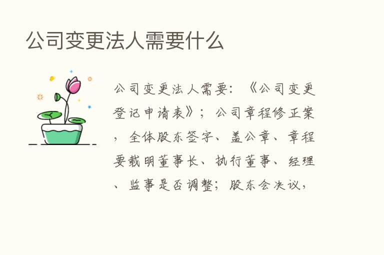 公司变更法人需要什么