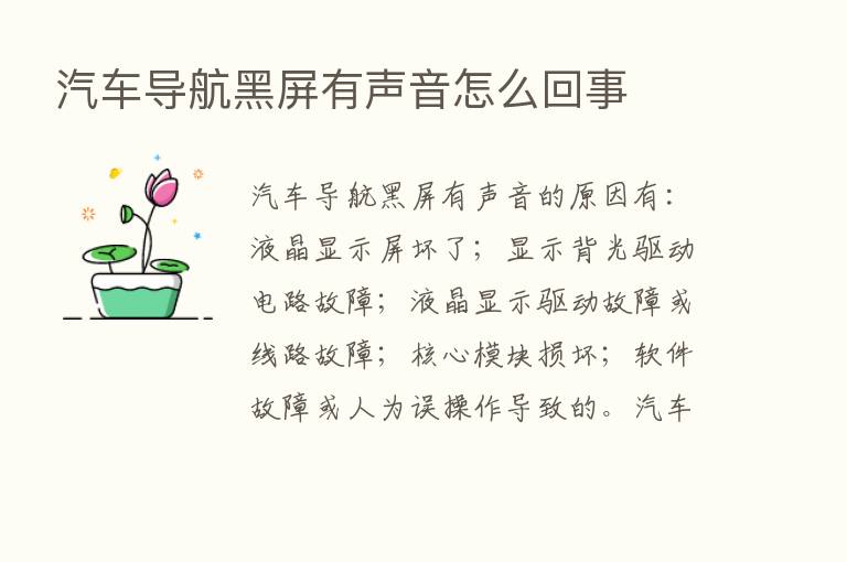 汽车导航黑屏有声音怎么回事