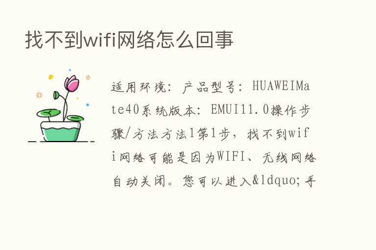 找不到wifi网络怎么回事