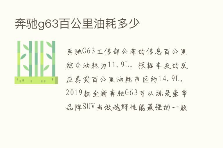 奔驰g63百公里油耗多少