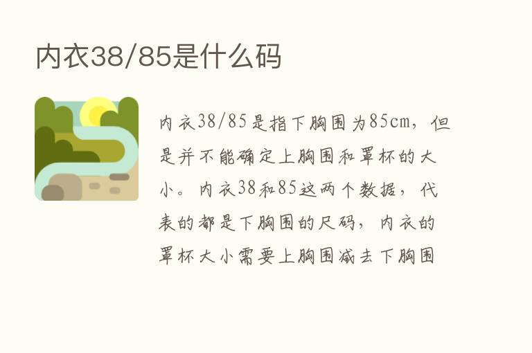 内衣38/85是什么码