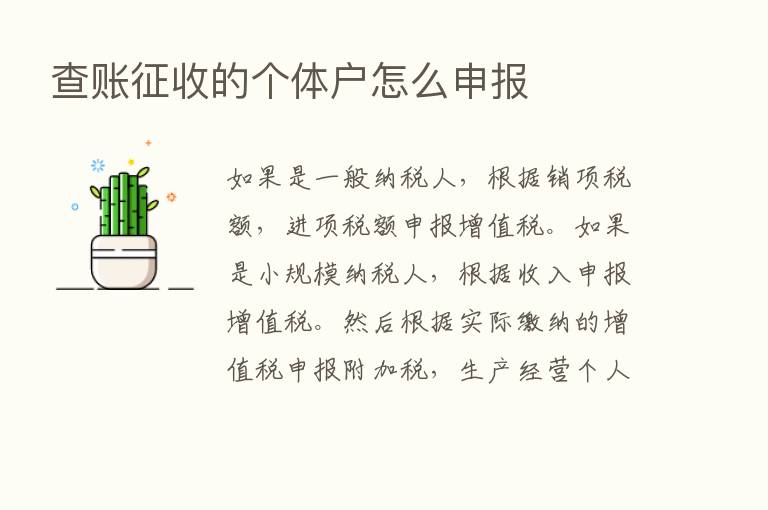 查账征收的个体户怎么申报