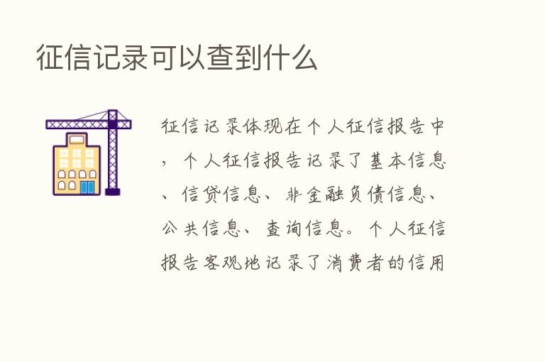 征信记录可以查到什么