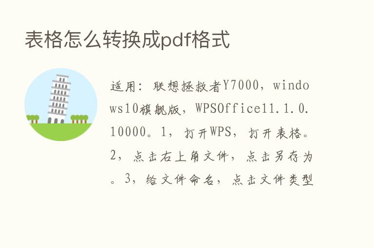 表格怎么转换成pdf格式