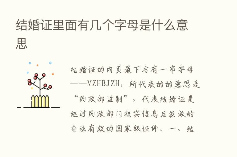 结婚证里面有几个字母是什么意思