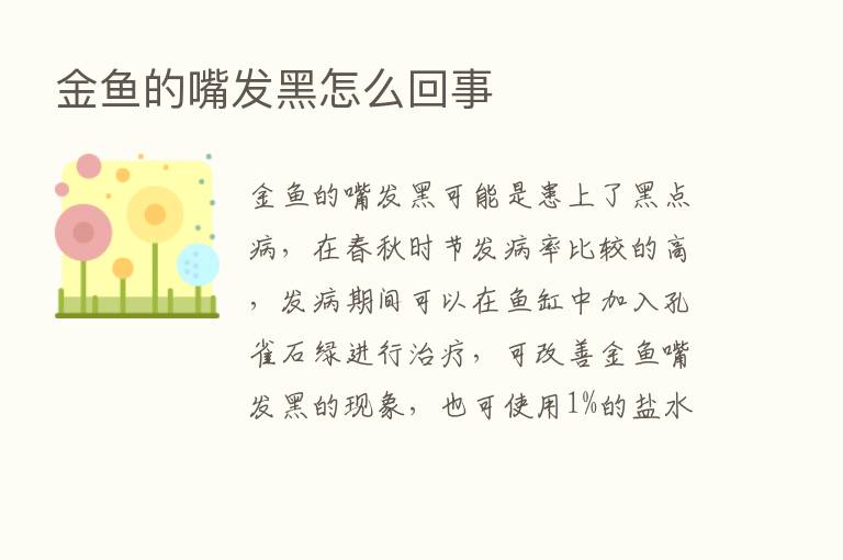 金鱼的嘴发黑怎么回事