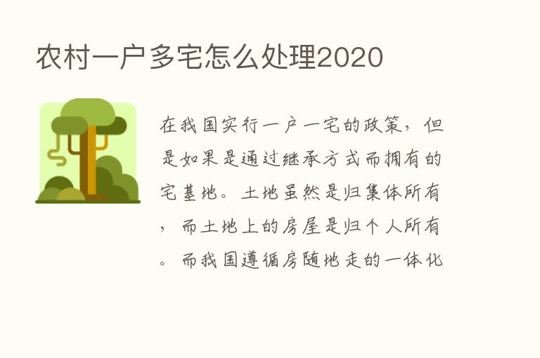 农村一户多宅怎么处理2020