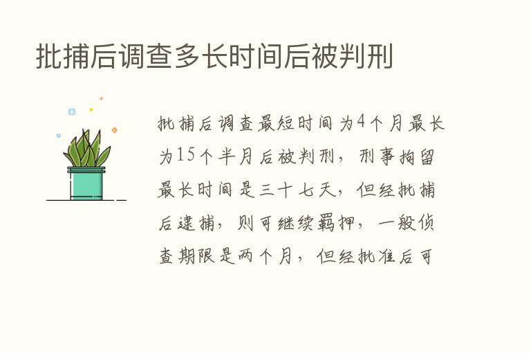 批捕后调查多长时间后被判刑