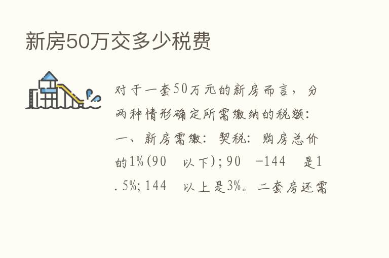 新房50万交多少税费