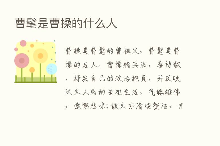 曹髦是曹操的什么人