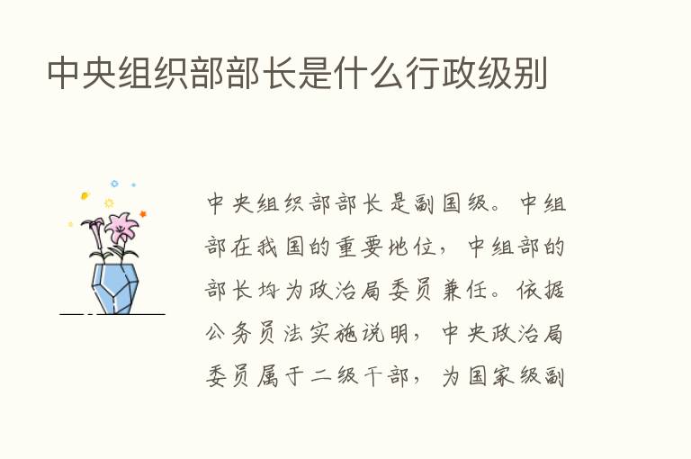 中央组织部部长是什么行政级别