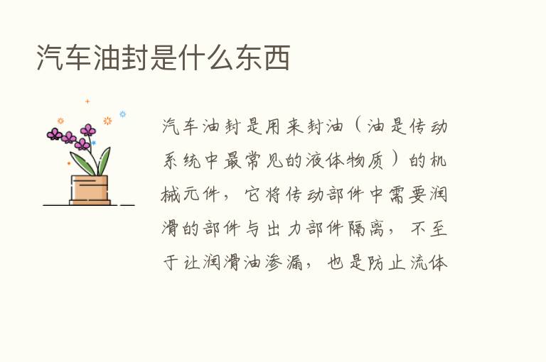 汽车油封是什么东西