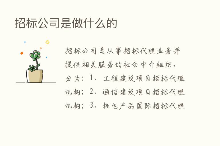 招标公司是做什么的