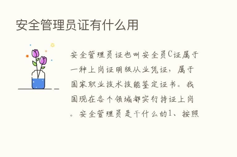 安全管理员证有什么用