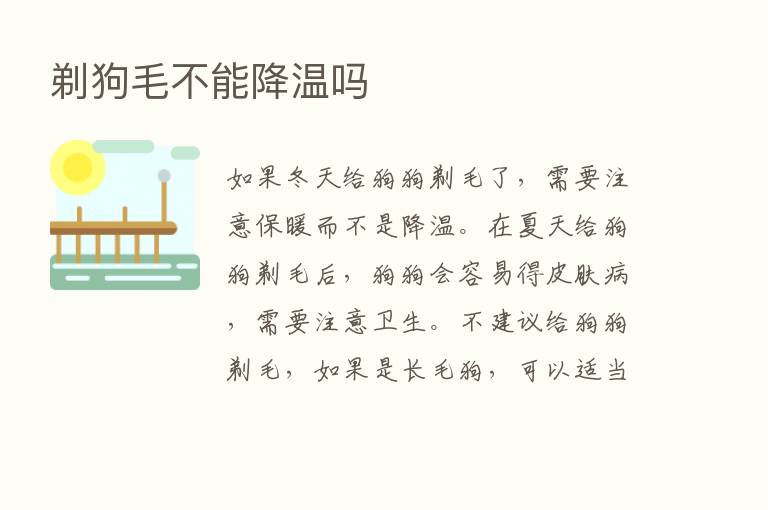 剃狗毛不能降温吗