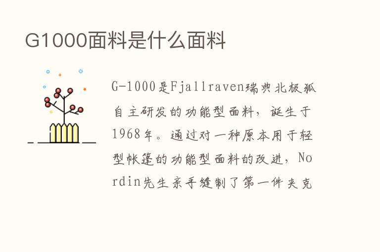 G1000面料是什么面料