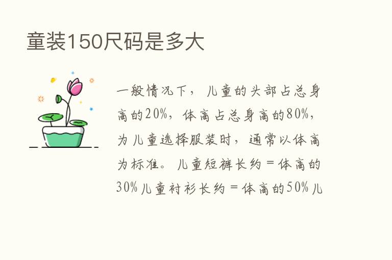 童装150尺码是多大