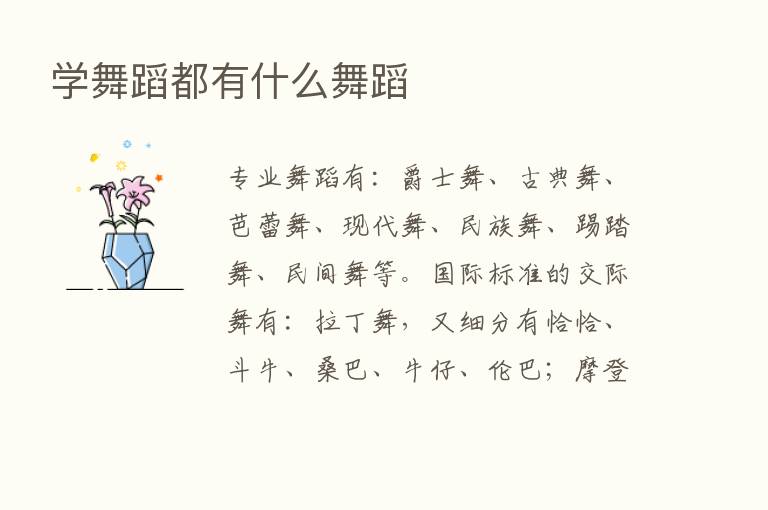 学舞蹈都有什么舞蹈