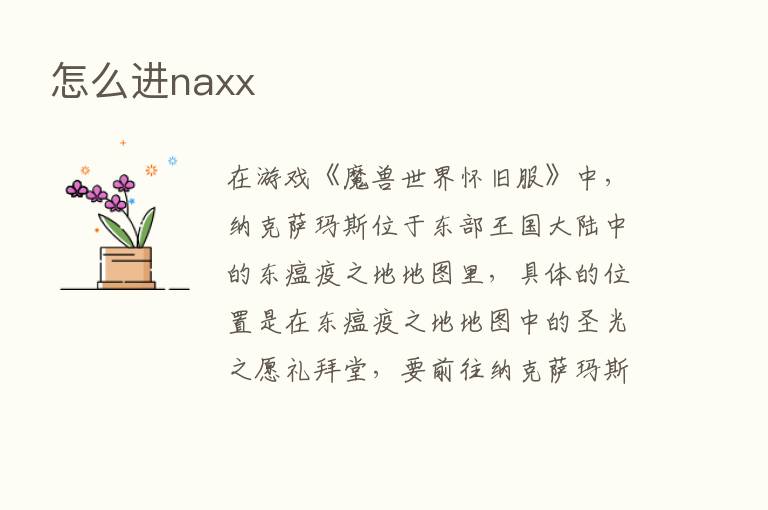 怎么进naxx